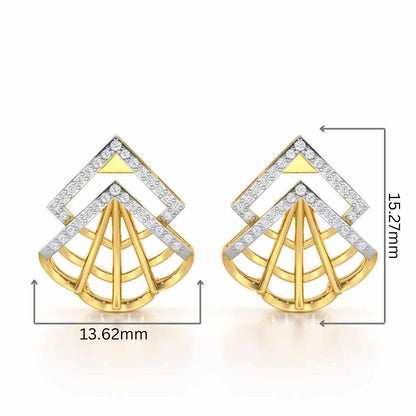 Span Fangs Silver Earrings - Yellow Gold - Image 2