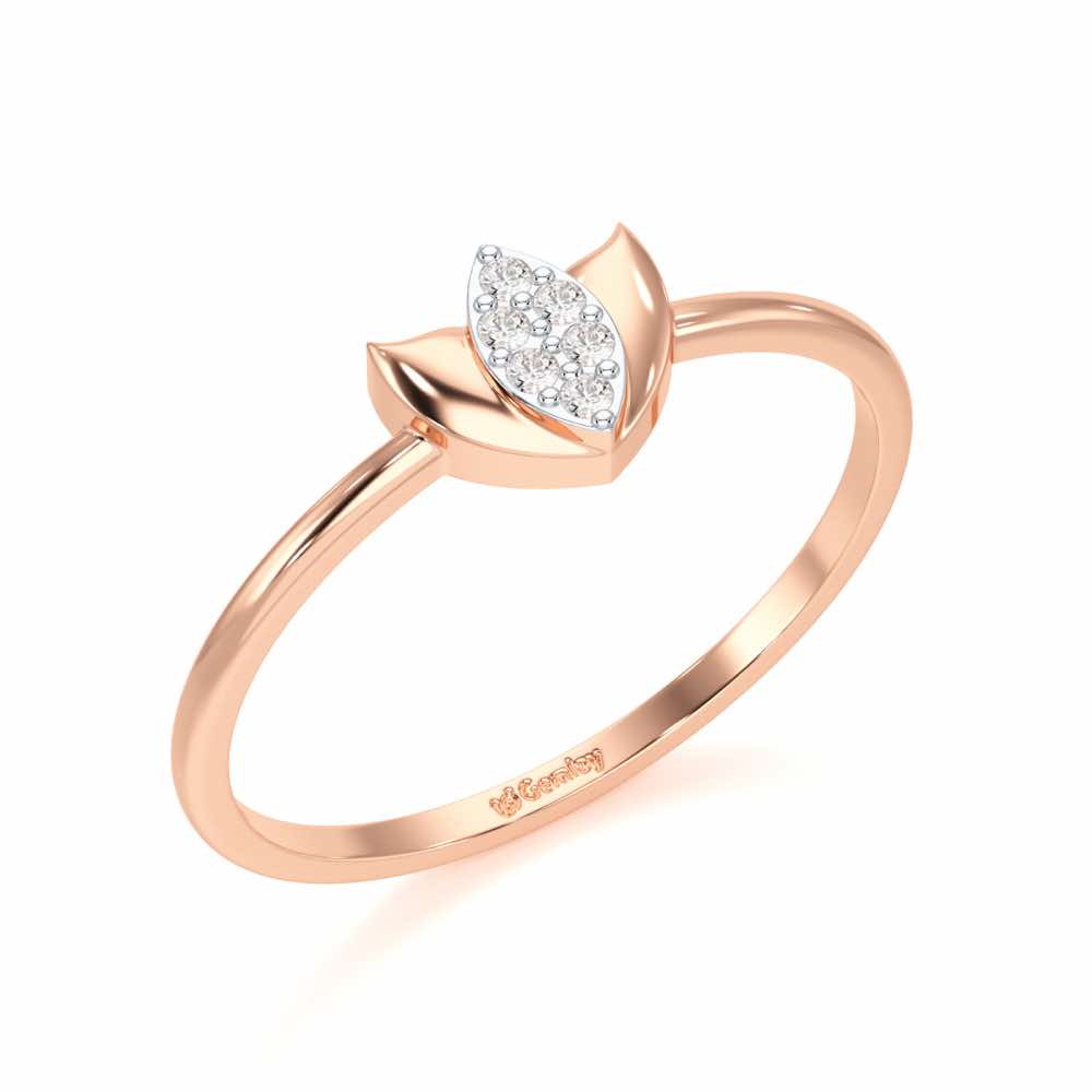 Sparkle Bud Silver Ring - Rose Gold - Image 1