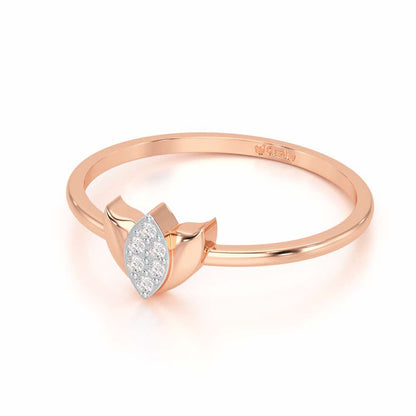 Sparkle Bud Silver Ring - Rose Gold - Image 2