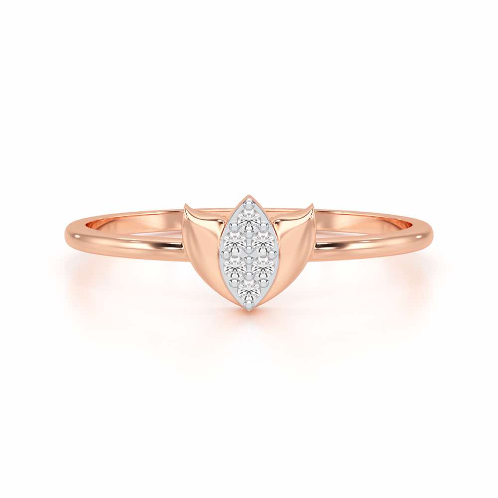 Sparkle Bud Silver Ring - Rose Gold - Image 4