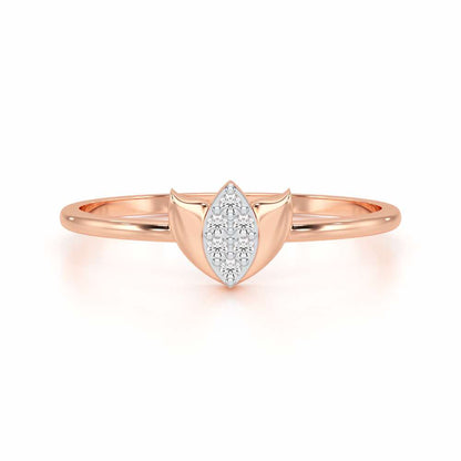 Sparkle Bud Silver Ring - Rose Gold - Image 4