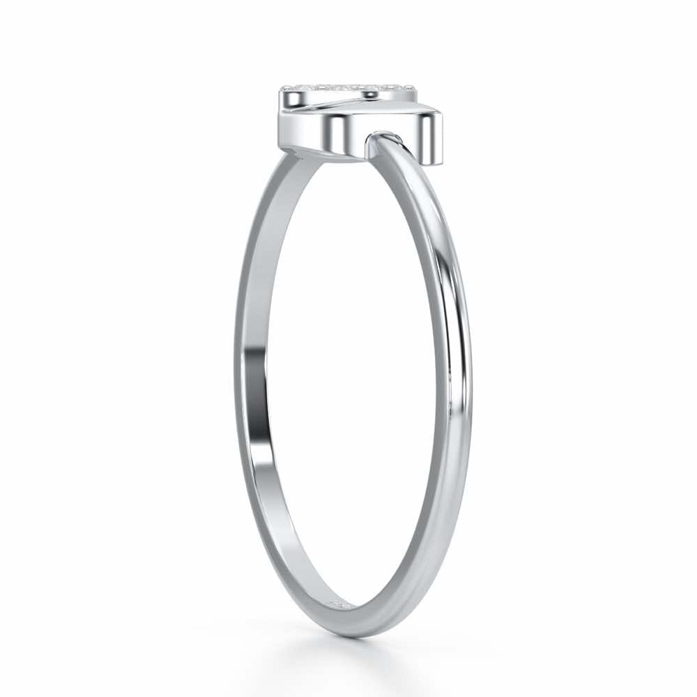 Sparkle Bud Silver Ring - White Gold - Image 3