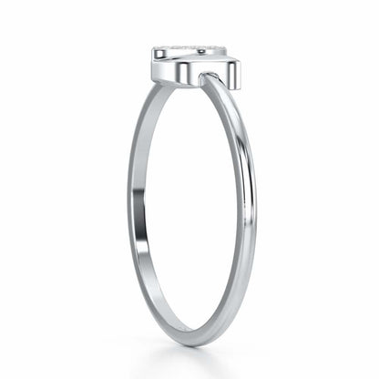 Sparkle Bud Silver Ring - White Gold - Image 3