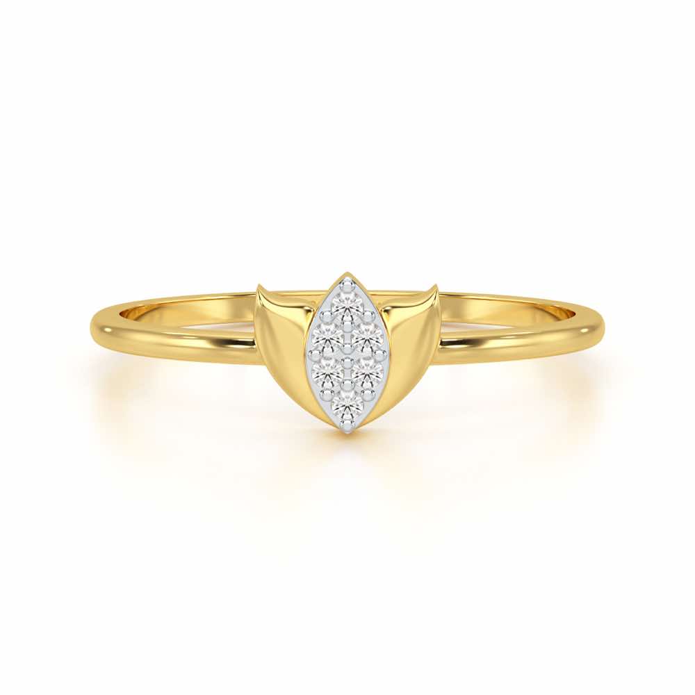 Sparkle Bud Silver Ring - Yellow Gold - Image 4
