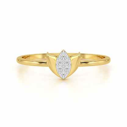 Sparkle Bud Silver Ring - Yellow Gold - Image 4