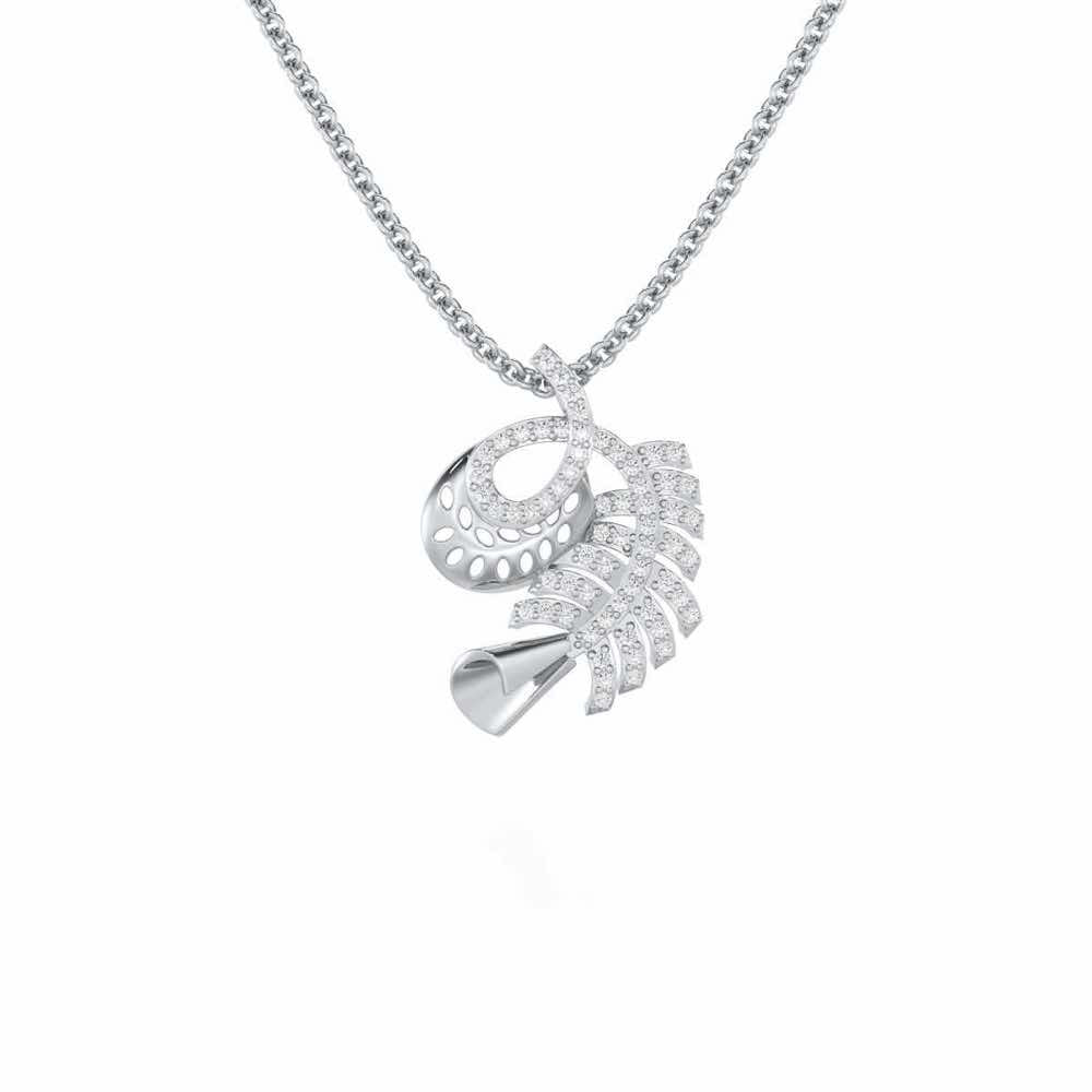 Sparkle Buds Silver Pendant - White Gold - Image 1