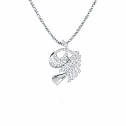 Sparkle Buds Silver Pendant - White Gold - Image 1