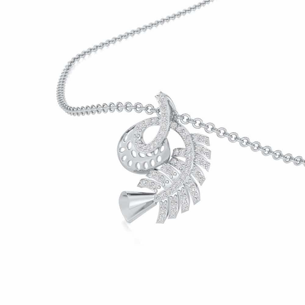 Sparkle Buds Silver Pendant - White Gold - Image 2