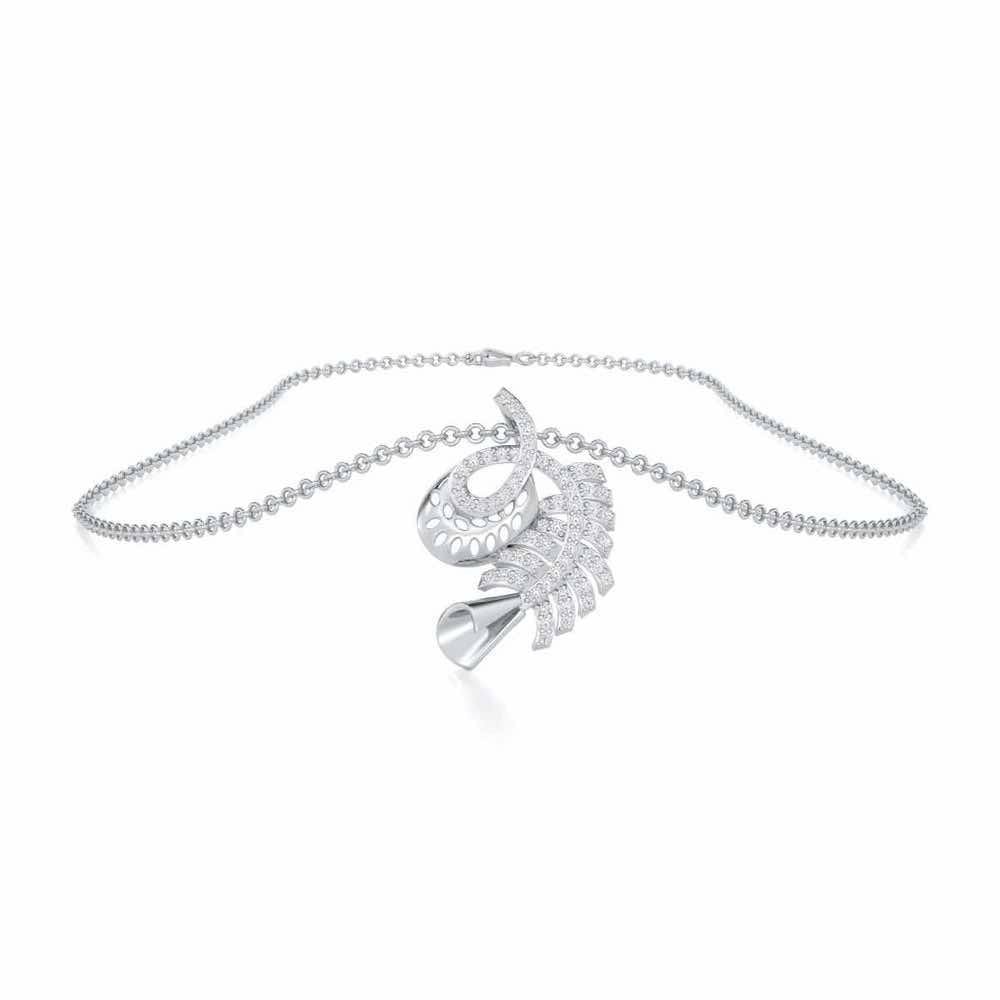 Sparkle Buds Silver Pendant - White Gold - Image 3