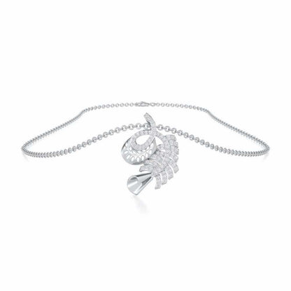 Sparkle Buds Silver Pendant - White Gold - Image 3