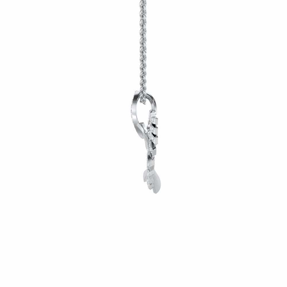 Sparkle Buds Silver Pendant - White Gold - Image 4