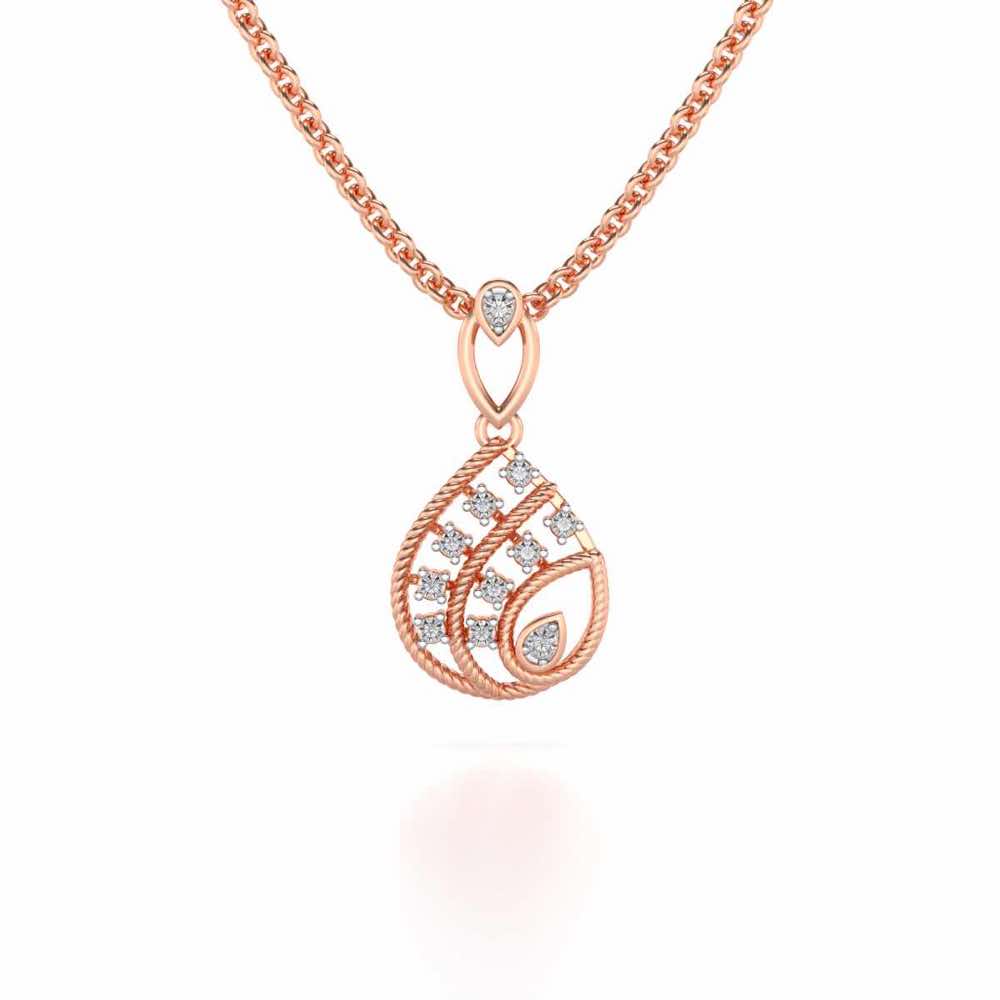 Sparkle Flame Silver Pendant - Rose Gold - Image 1