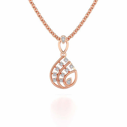 Sparkle Flame Silver Pendant - Rose Gold - Image 1