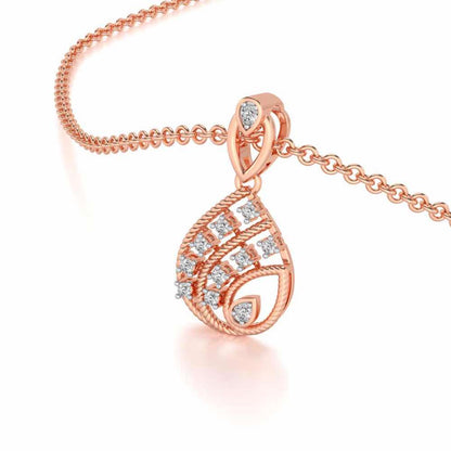 Sparkle Flame Silver Pendant - Rose Gold - Image 2