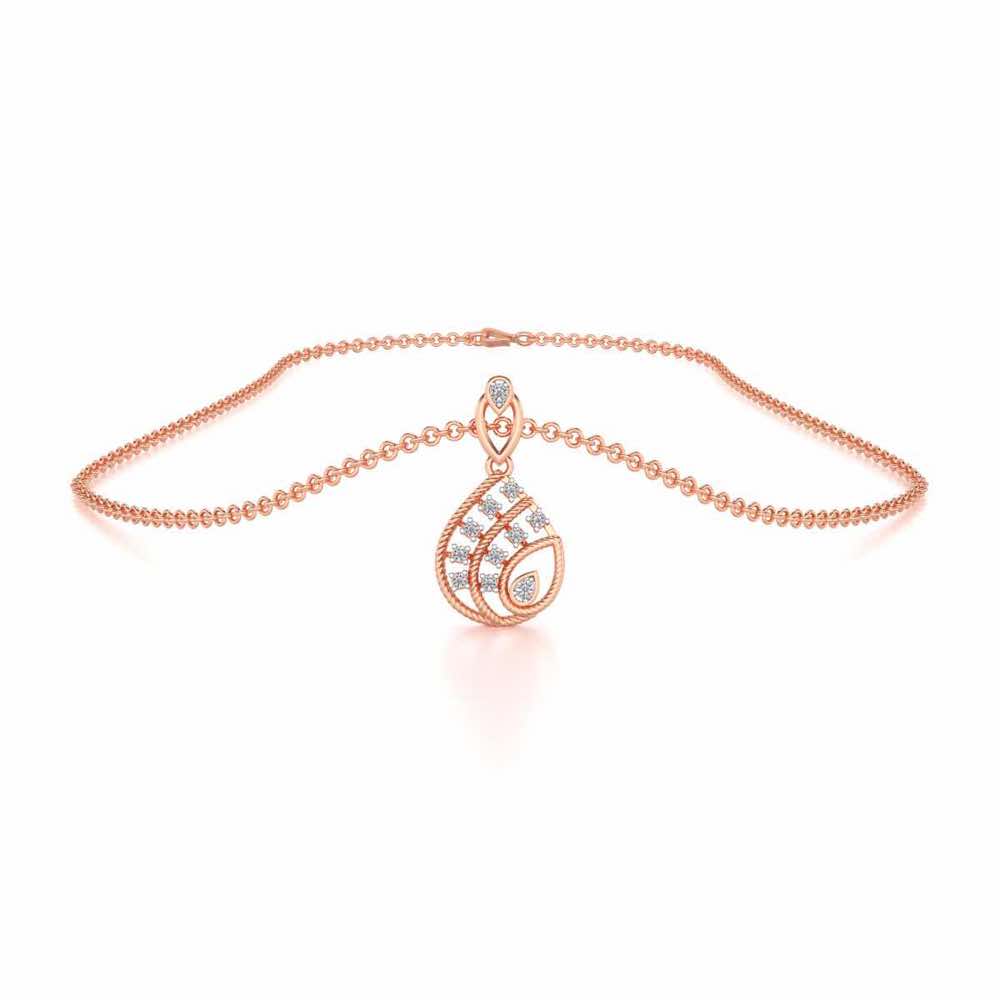 Sparkle Flame Silver Pendant - Rose Gold - Image 3