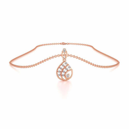 Sparkle Flame Silver Pendant - Rose Gold - Image 3