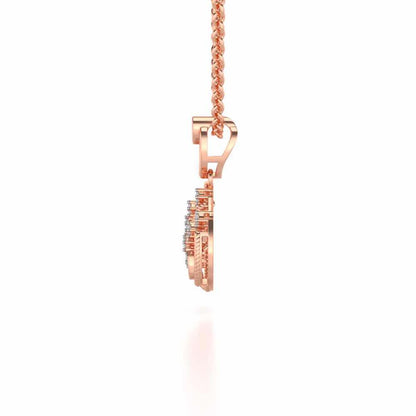 Sparkle Flame Silver Pendant - Rose Gold - Image 4