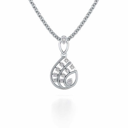 Sparkle Flame Silver Pendant - White Gold - Image 1