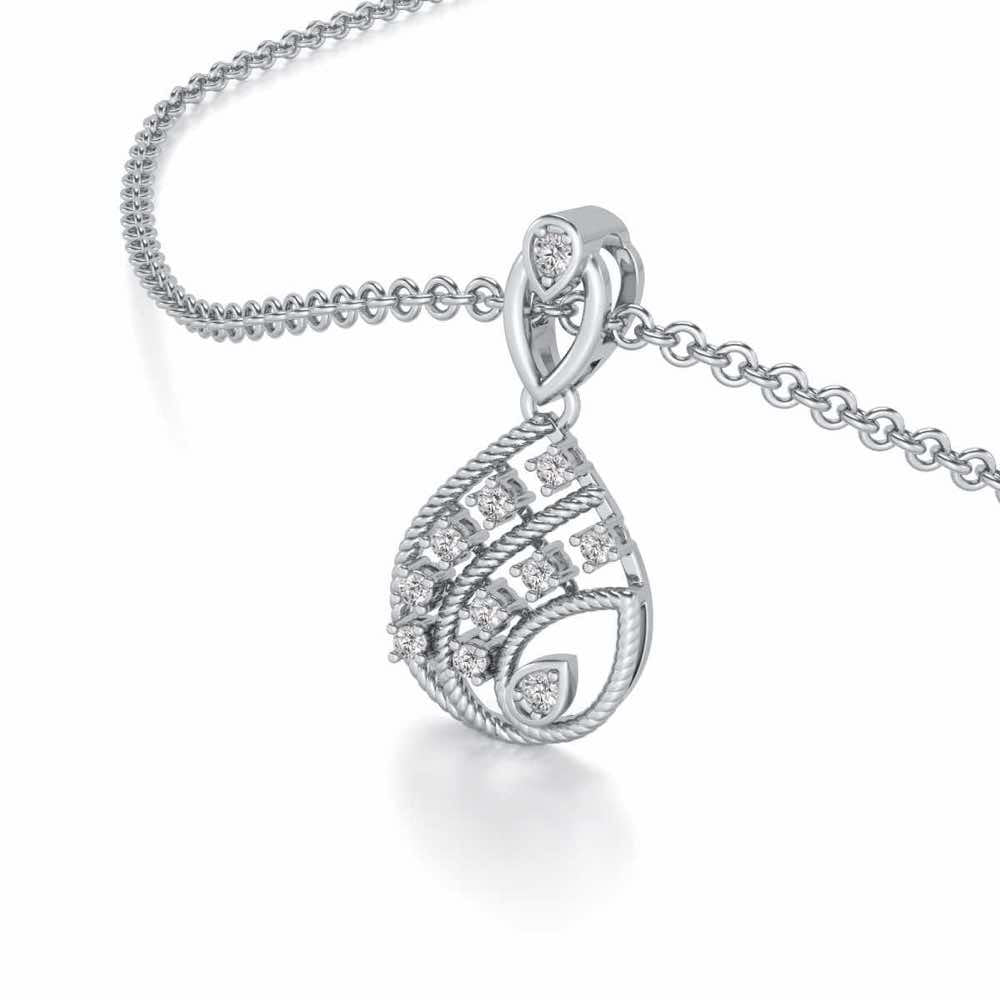 Sparkle Flame Silver Pendant - White Gold - Image 2