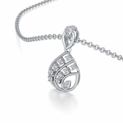 Sparkle Flame Silver Pendant - White Gold - Image 2