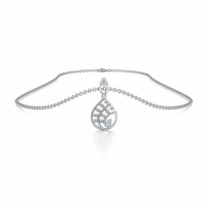 Sparkle Flame Silver Pendant - White Gold - Image 3