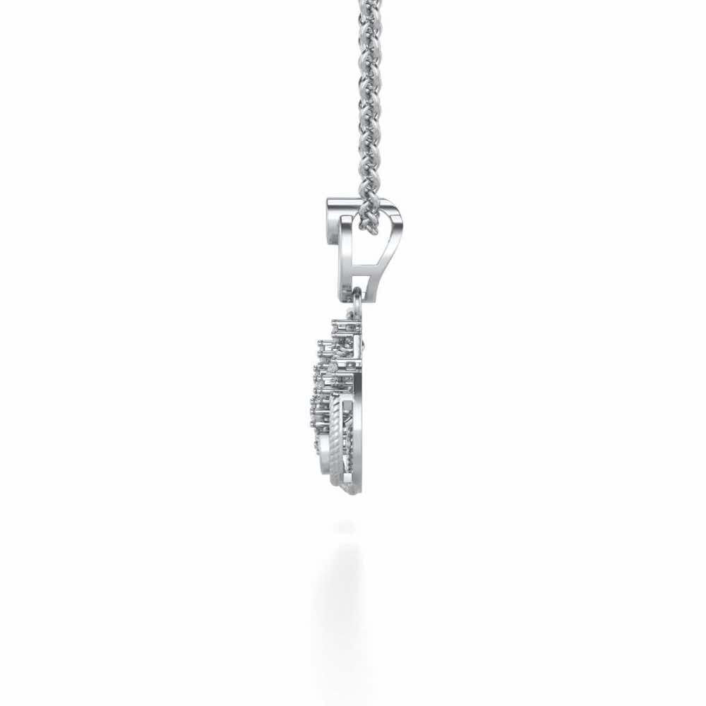 Sparkle Flame Silver Pendant - White Gold - Image 4