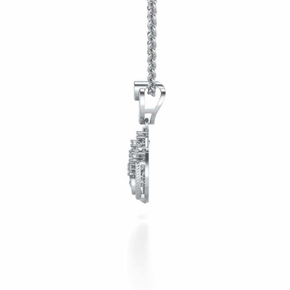 Sparkle Flame Silver Pendant - White Gold - Image 4