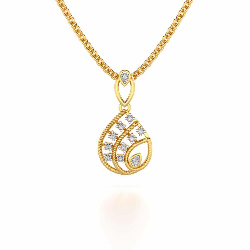 Sparkle Flame Silver Pendant - Yellow Gold - Image 1