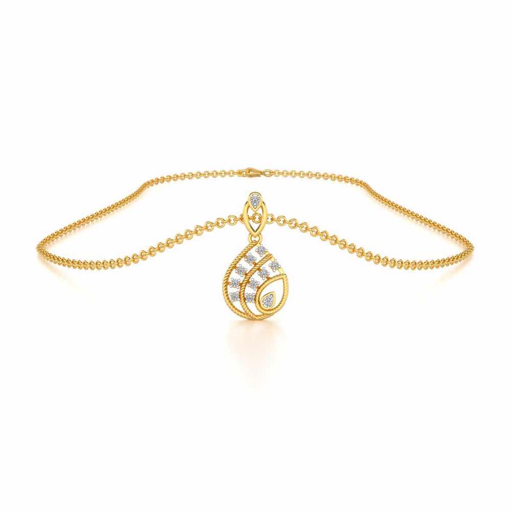 Sparkle Flame Silver Pendant - Yellow Gold - Image 3