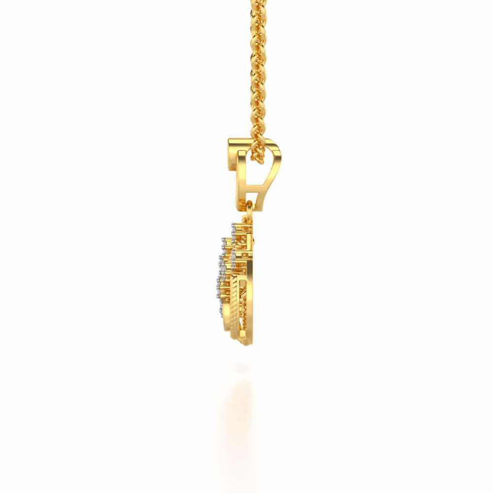Sparkle Flame Silver Pendant - Yellow Gold - Image 4