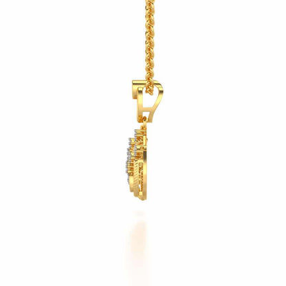 Sparkle Flame Silver Pendant - Yellow Gold - Image 4