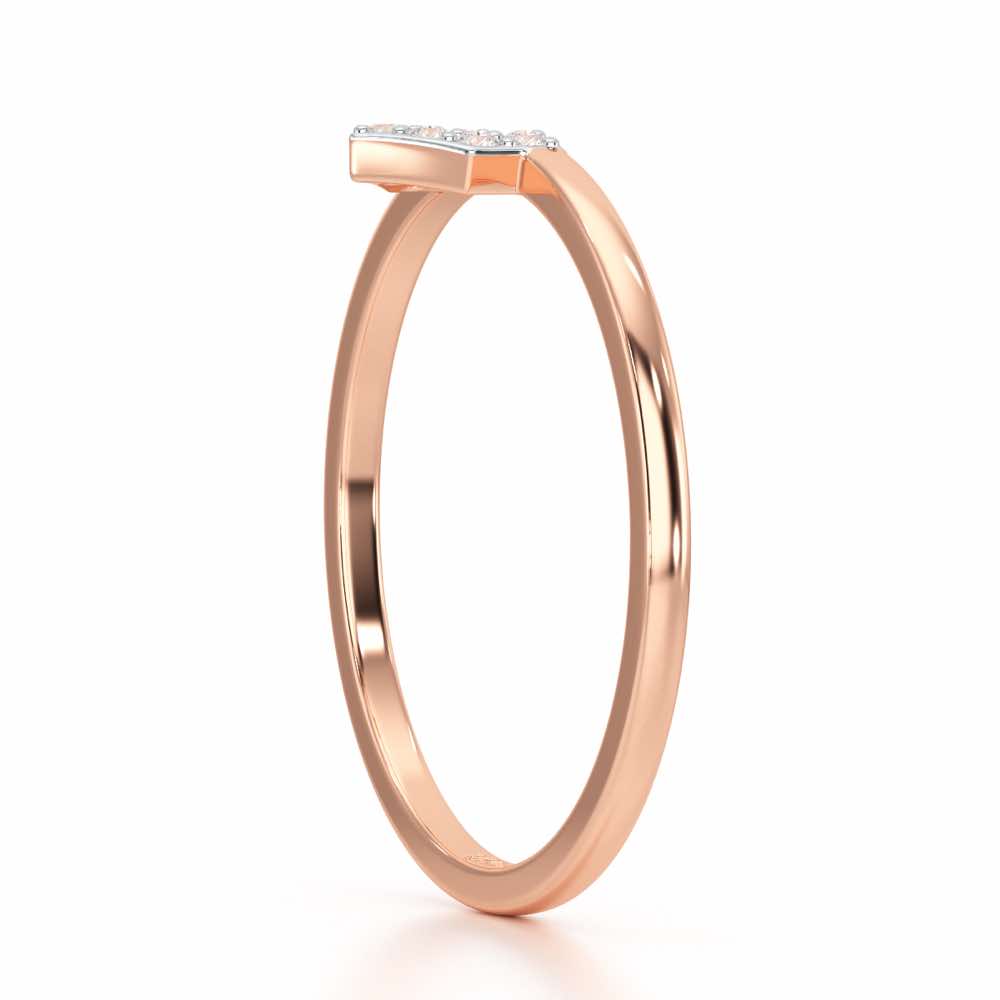 Sparkle Pointer Silver Ring - Rose Gold - Image 3