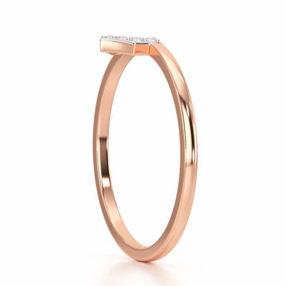 Sparkle Pointer Silver Ring - Rose Gold - Image 3
