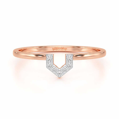 Sparkle Pointer Silver Ring - Rose Gold - Image 4