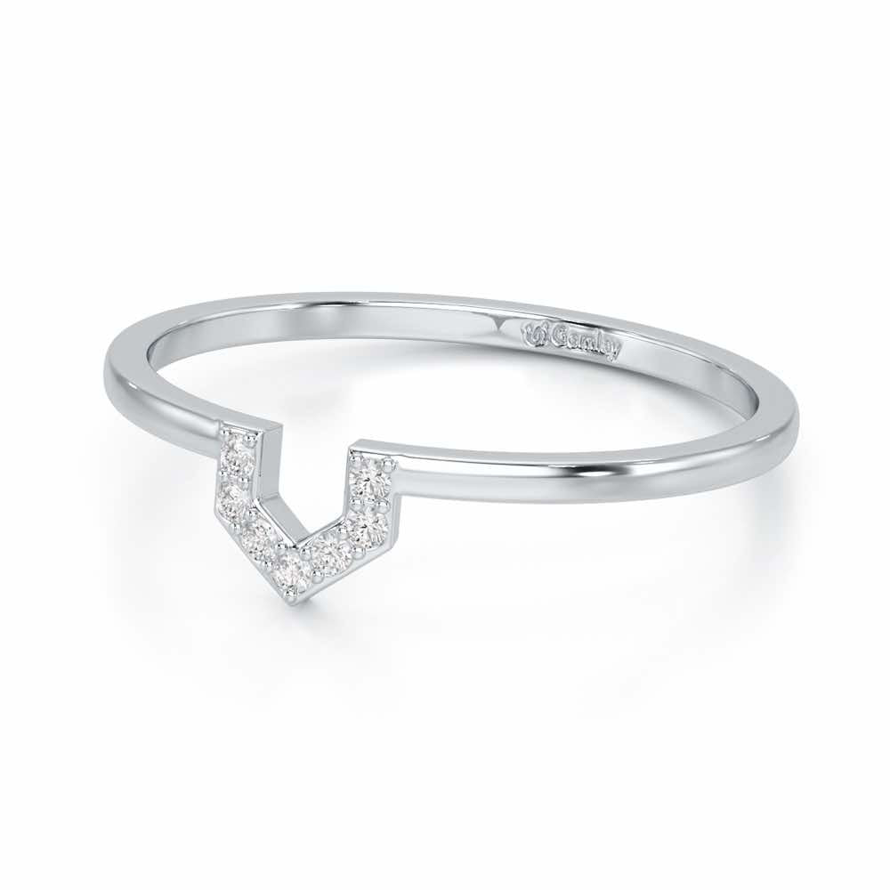 Sparkle Pointer Silver Ring - White Gold - Image 2