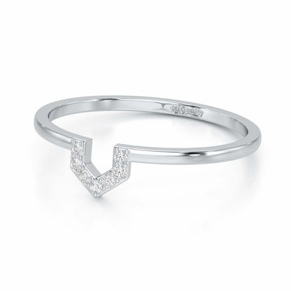 Sparkle Pointer Silver Ring - White Gold - Image 2