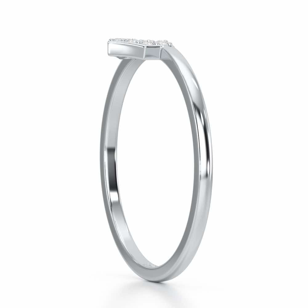 Sparkle Pointer Silver Ring - White Gold - Image 3