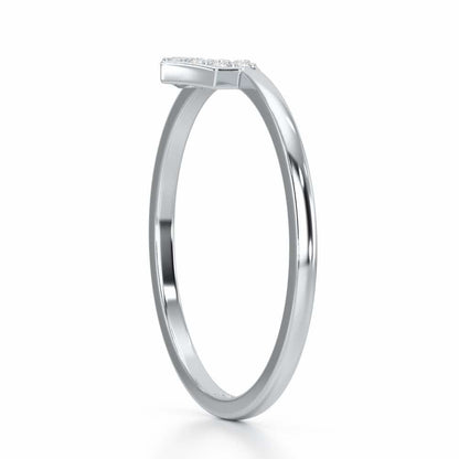 Sparkle Pointer Silver Ring - White Gold - Image 3