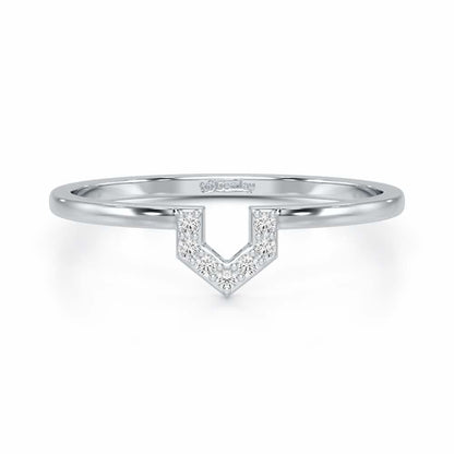 Sparkle Pointer Silver Ring - White Gold - Image 4