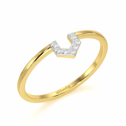 Sparkle Pointer Silver Ring - Yellow Gold - Image 1