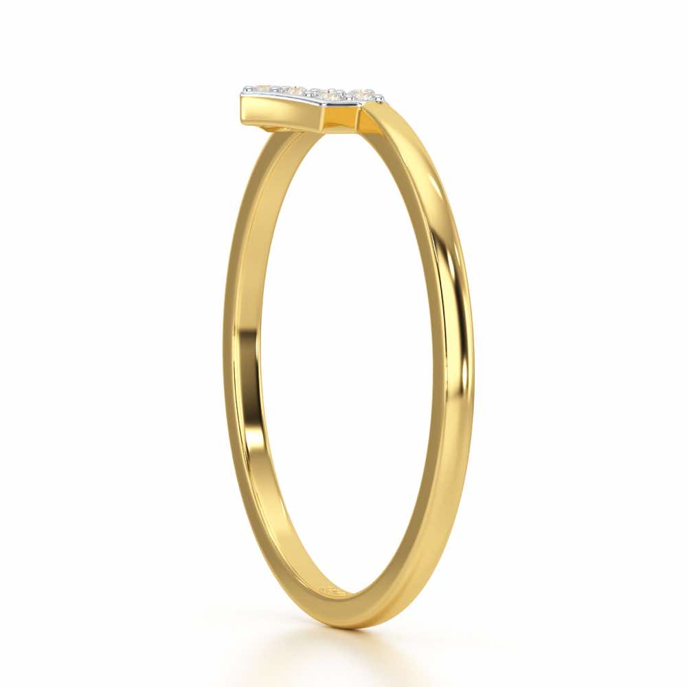 Sparkle Pointer Silver Ring - Yellow Gold - Image 3