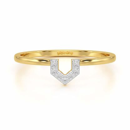 Sparkle Pointer Silver Ring - Yellow Gold - Image 4