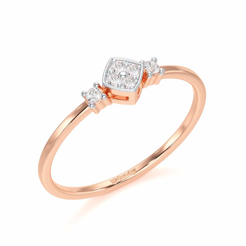 Sparkle Slim Silver Ring - Rose Gold - Image 1
