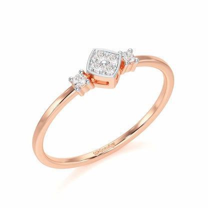 Sparkle Slim Silver Ring - Rose Gold - Image 1