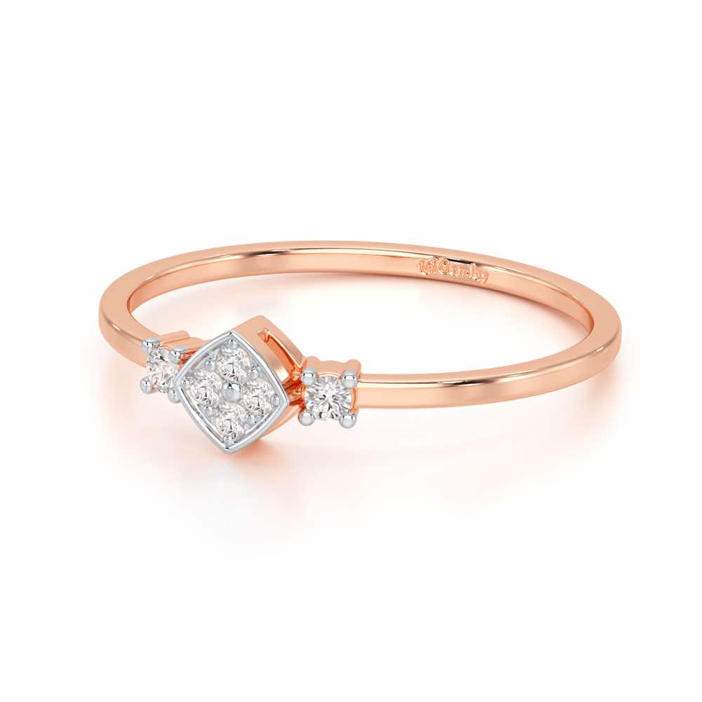 Sparkle Slim Silver Ring - Rose Gold - Image 2