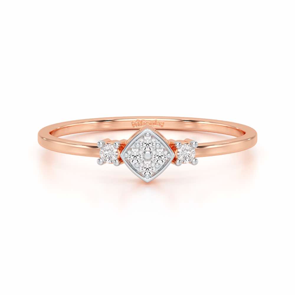 Sparkle Slim Silver Ring - Rose Gold - Image 4