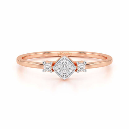 Sparkle Slim Silver Ring - Rose Gold - Image 4