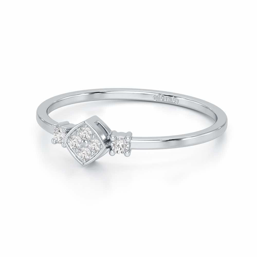Sparkle Slim Silver Ring - White Gold - Image 2