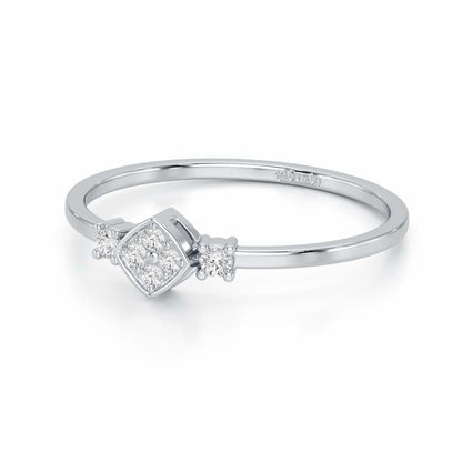Sparkle Slim Silver Ring - White Gold - Image 2