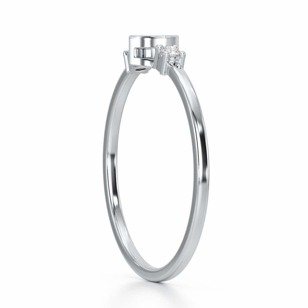 Sparkle Slim Silver Ring - White Gold - Image 3